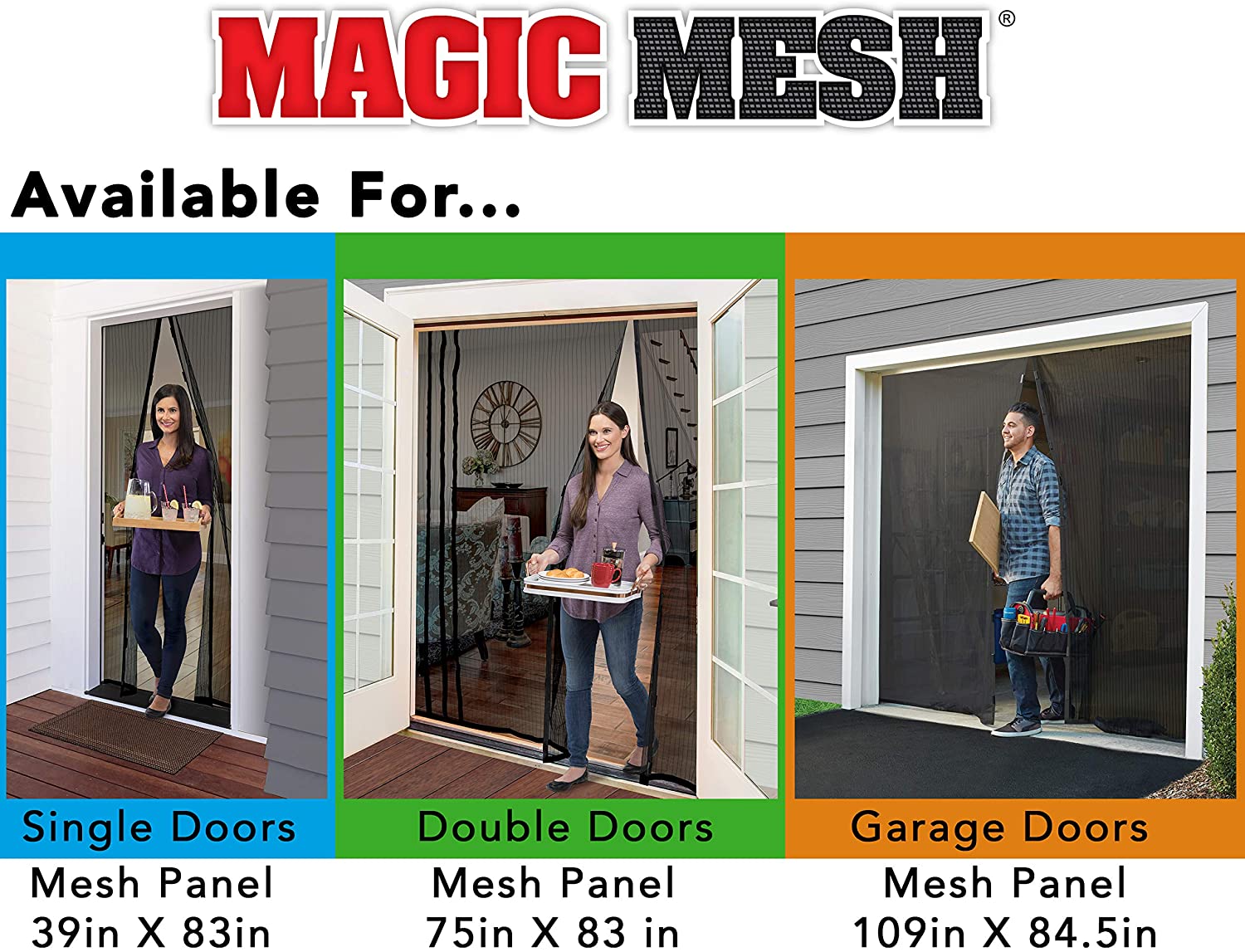 Magic Mesh Double Hands-Free Screen Door 9645-7