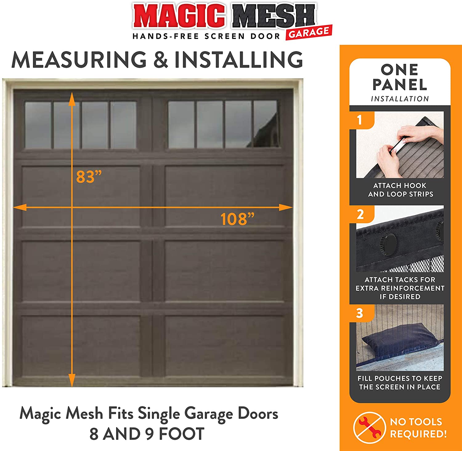 Magic Mesh 39 In. W x 83 In. H Magnetic Single Door Retractable Door Screen  - Power Townsend Company