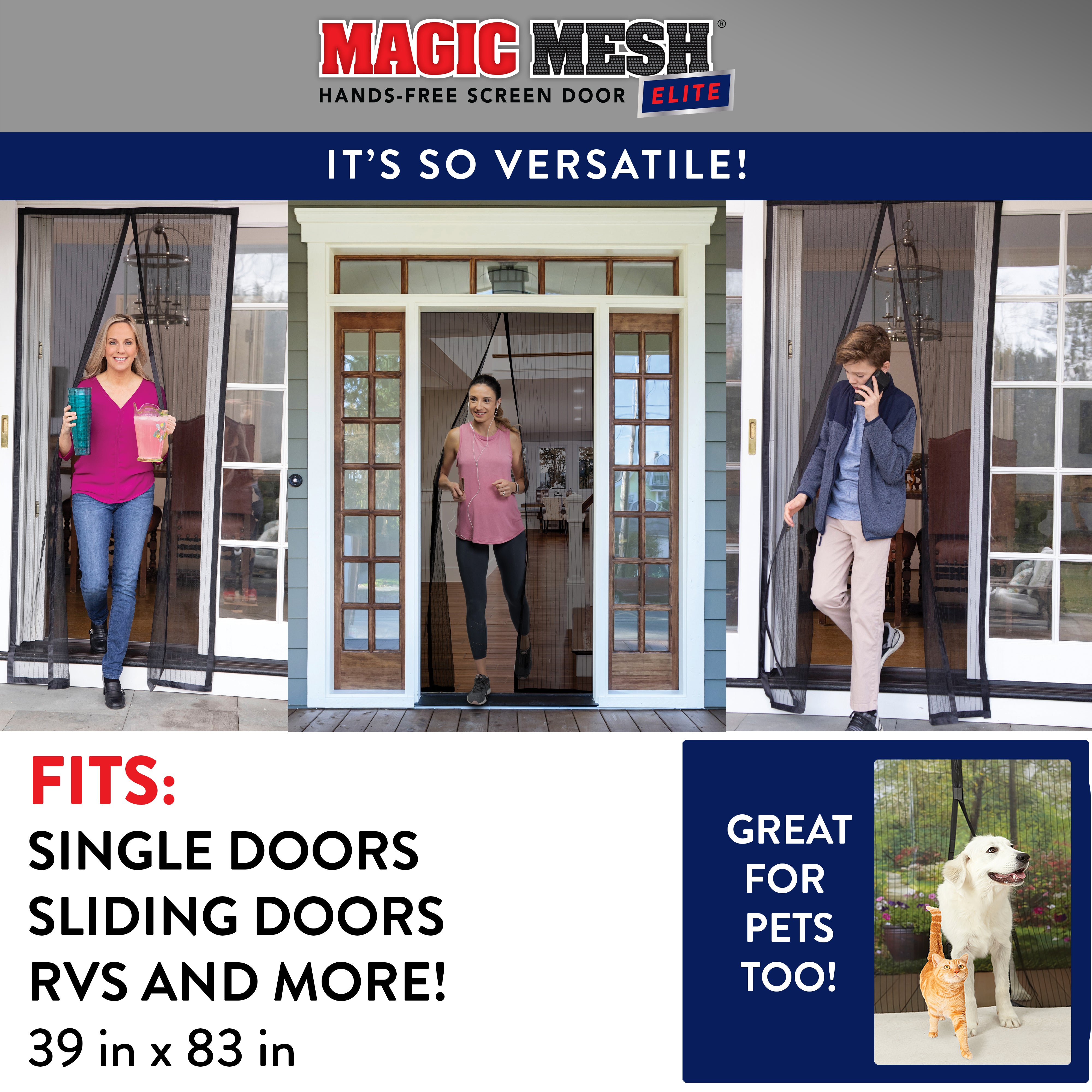 Magic Mesh Hands-Free Magnetic Screen Doors